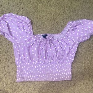 Puff sleeve heart top